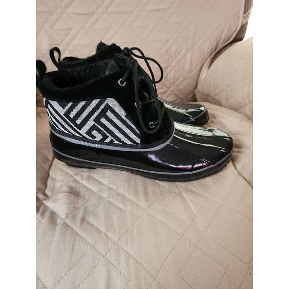 Black Aztec Print Khombo Fleece Lined Winter Boots, Size 11. No box - Picture 4 of 6